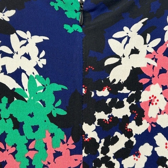 Just Taylor Faux Wrap Maxi Dress Navy Floral Sleeveless Sheer Overlay Lined Sz 2 - Picture 6 of 11